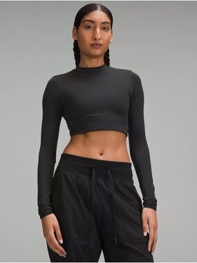 lululemon Wundermost Ultra Crop Mock Neck Longsleeve